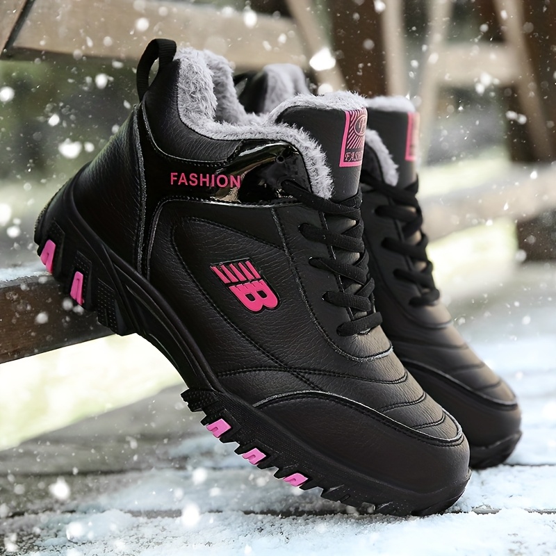 Women'S Trendy Outdoor Hiking Boots - Warm, Durable & Non-Slip with Elastic Lace-Up Closure, Ankle Support, Polyurethane Upper & Rubber Sole for All-Season Adventures, Hiking Accessories, Hiking Gear, Stylish Hiking Footwear, Secure Fit Footwear