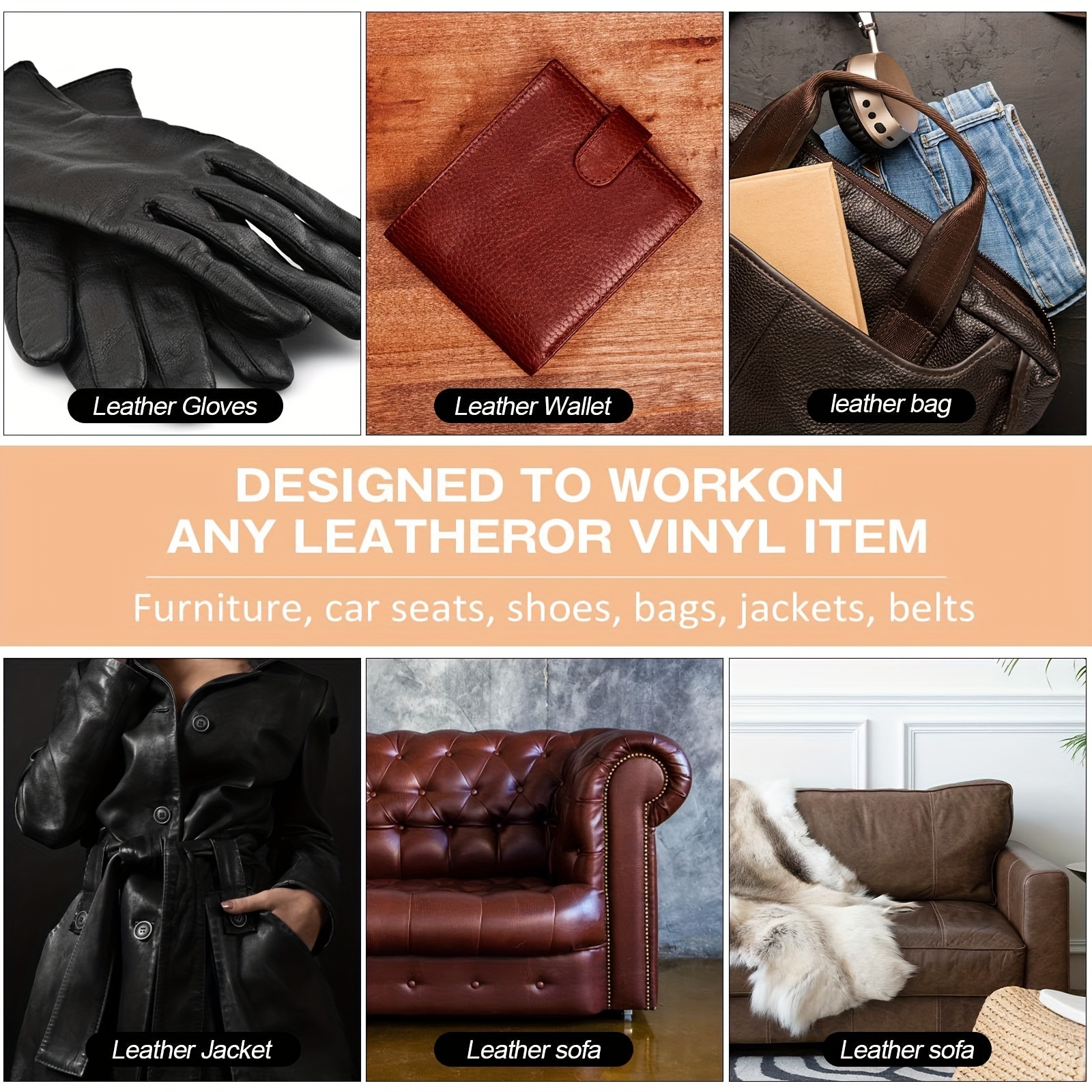 Leather Recoloring Balm, Dark Brown Leather Color Restorer For Scratched  And Faded, Leather Scratch Remover, Upgrade Leather Repair Kit For Restore  Co