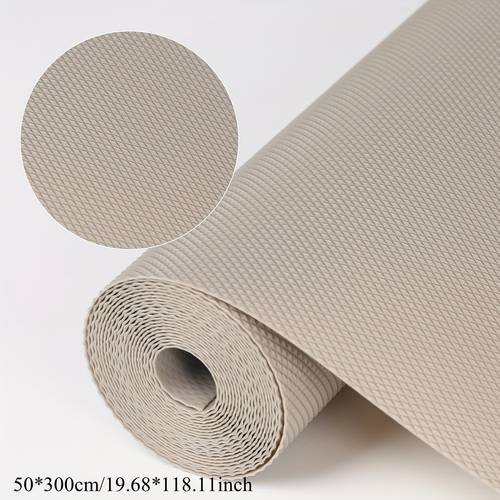 1 roll waterproof refrigerator liner moisture proof non slip washable and reusable eva material khaki pattern suitable for refrigerator and kitchen decor refrigerator liner drawer mat shoe cabinet mat cabinet mat
