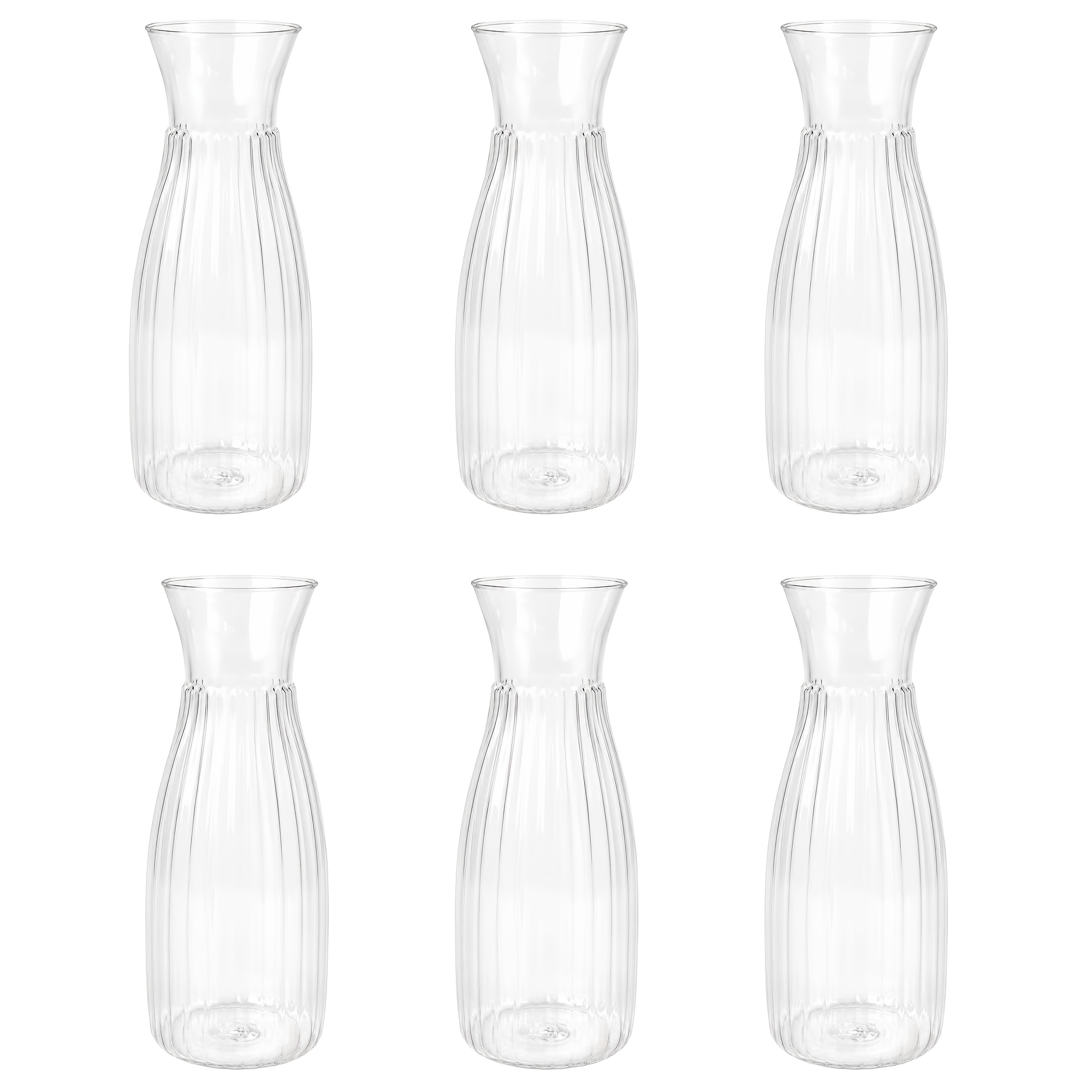 Image of 6pcs Plastic Bud Vases, Clear Container For Flowers Height Shatterproof Bud Vase, Mini Vintage Floral Vase For Home Decor, Living Room, Office Decoration, Housewarming Party Wedding Decorations