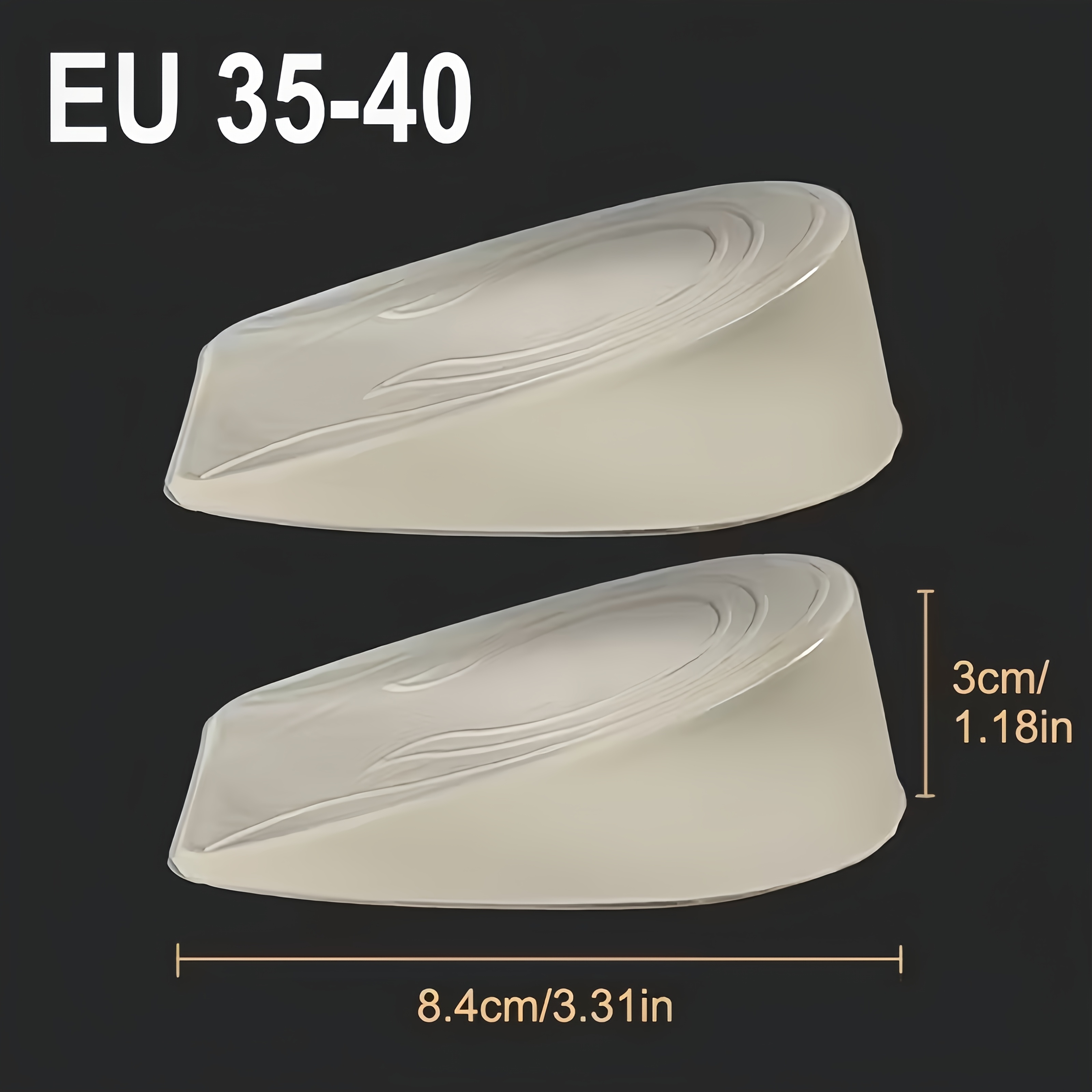 TEMU A Pair Of Transparent Silicone Anti-slip Shock-absorbing Soft And Elastic Insoles, Available In Multiple , Designed To And Suitable For Various