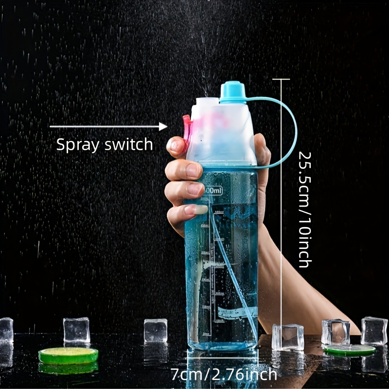 

portable" 20.3oz Gradient Mist Spray Water Bottle - Lightweight, Food-grade For Fitness & Summer Fun