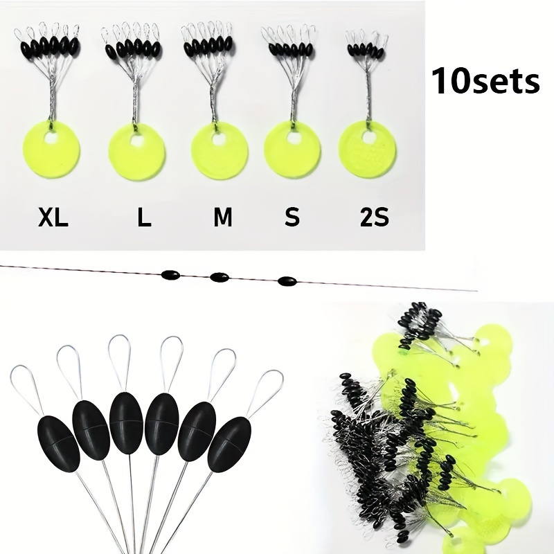 60pcs 10Group Rubber Silicon Space Bean Profession Fishing Float Resistance  Anti-Strand fishing Line gear Connector Stopper