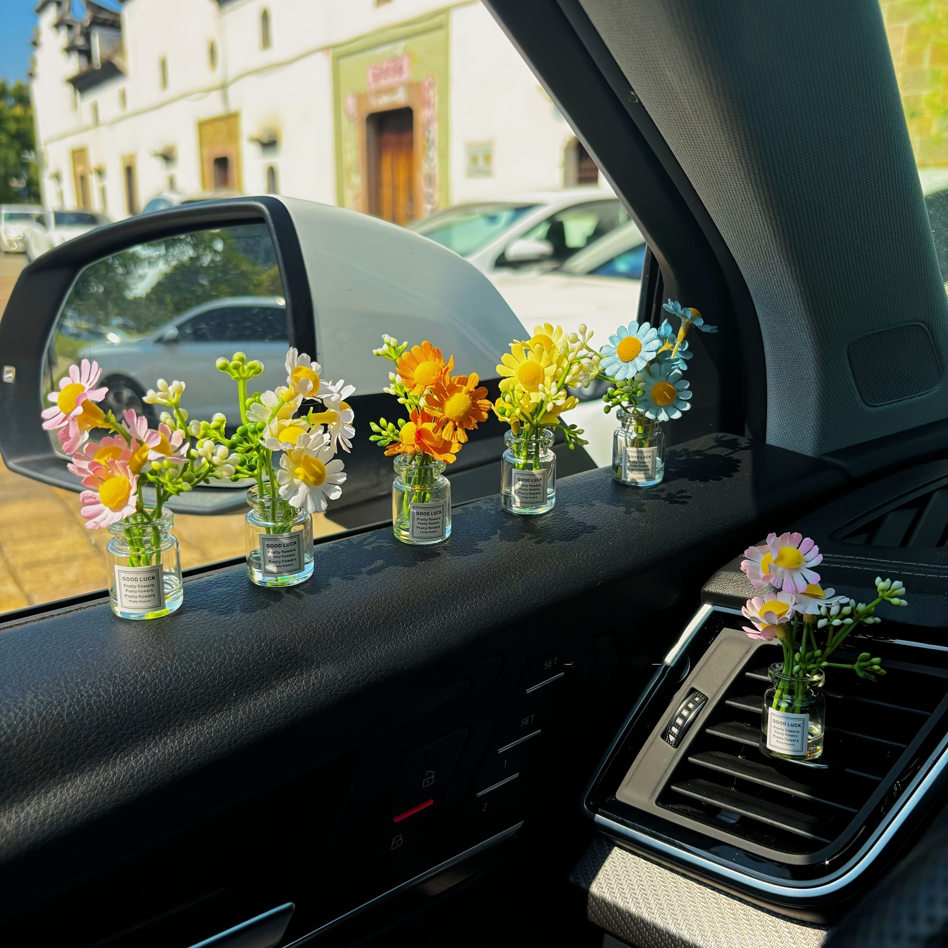 

1 de vase en résine décorations de voiture, de fleurs de , ornement de de et d'écran, automobiles