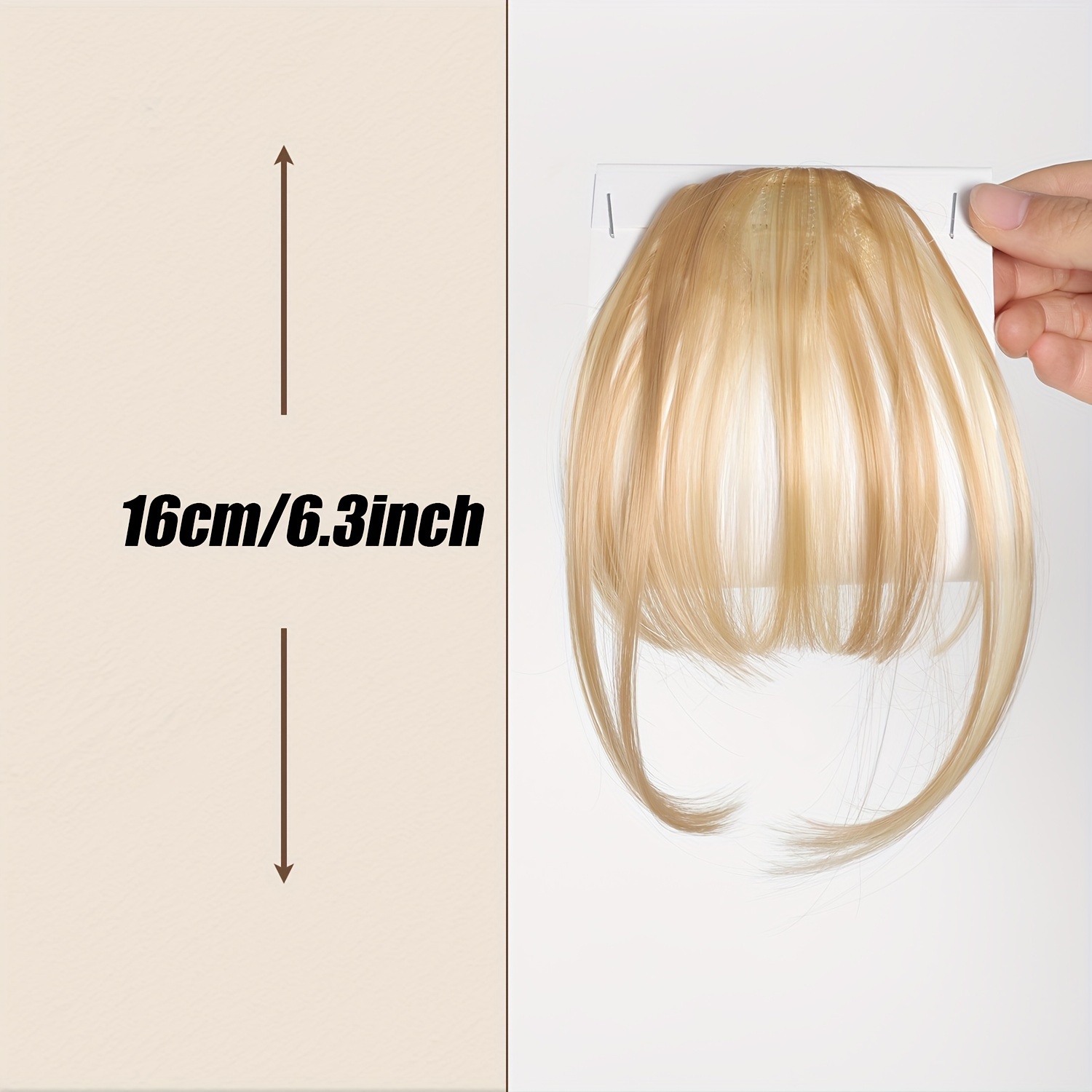 womens synthetic straight hair clip in air bangs light invisible hairpiece with   heat resistant wig accessory   and suitable for   collection details 17