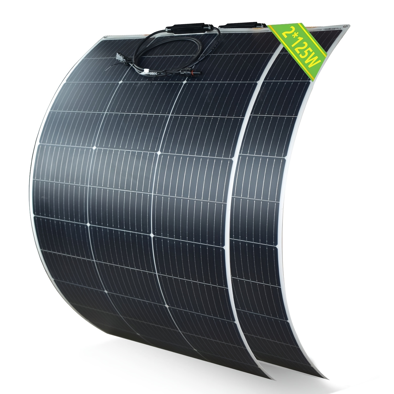 TEMU 125w Solar Panel 18v Flexible Solar Panels With Monocrystalline Solar Cell For 12v 24v Battery Charge Rv Boat Car