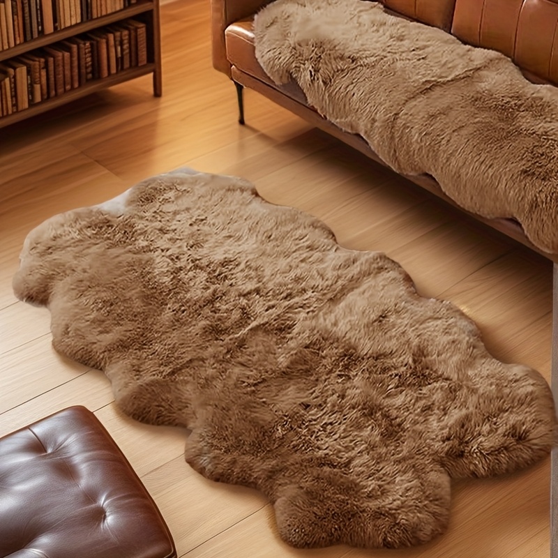 Image of A Luxurious And Comfortable Faux Wool Carpet, Plush Suede Rug For The Bedroom, Non-slip Hallway Carpet For Home Use, Long For The Bed, Living Room Rug, Pet Mat, In Multiple Sizes