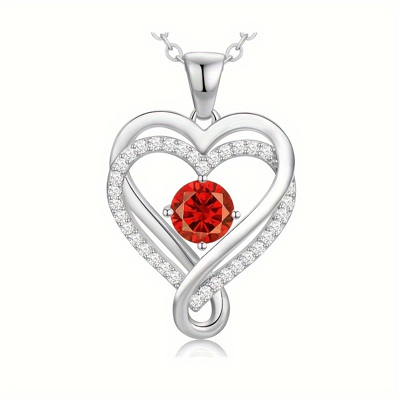 s925 silver infinity heart necklace cubic zirconia perfect Temu