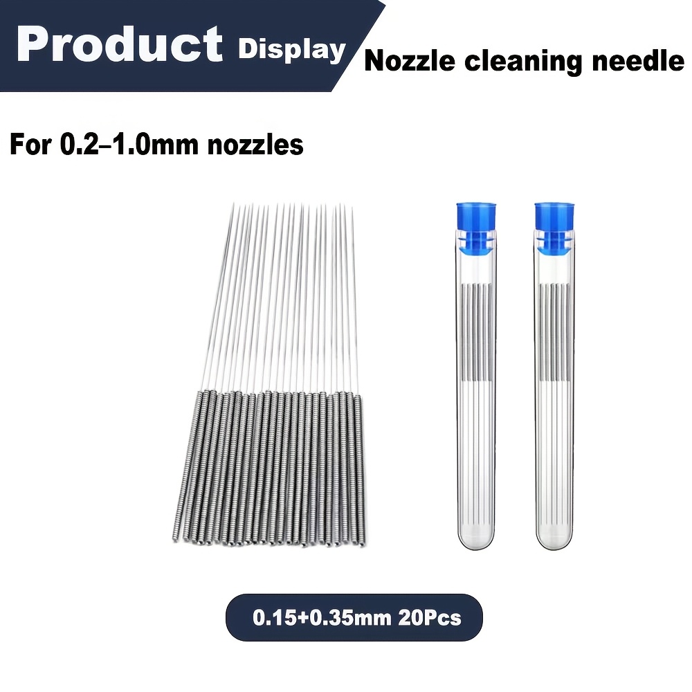 Image of 3d Printer Nozzle Cleaning Kit, Featuring 20 Needles Of 0.15/0., Suitable For Nozzles Ranging From 0..0mm, Compatible With 3d Printers Like X1 P1 A1 Mini, 3 K1 Mk8, And