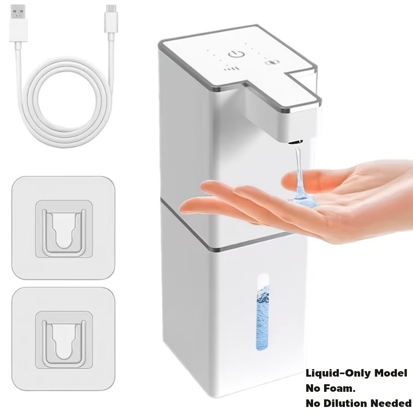 TEMU Distributeur de savon automatique 440 ml, fenêtre , type liquide/mousse, chargement USB, réglage de sortie de liquide à quatre vitesses,