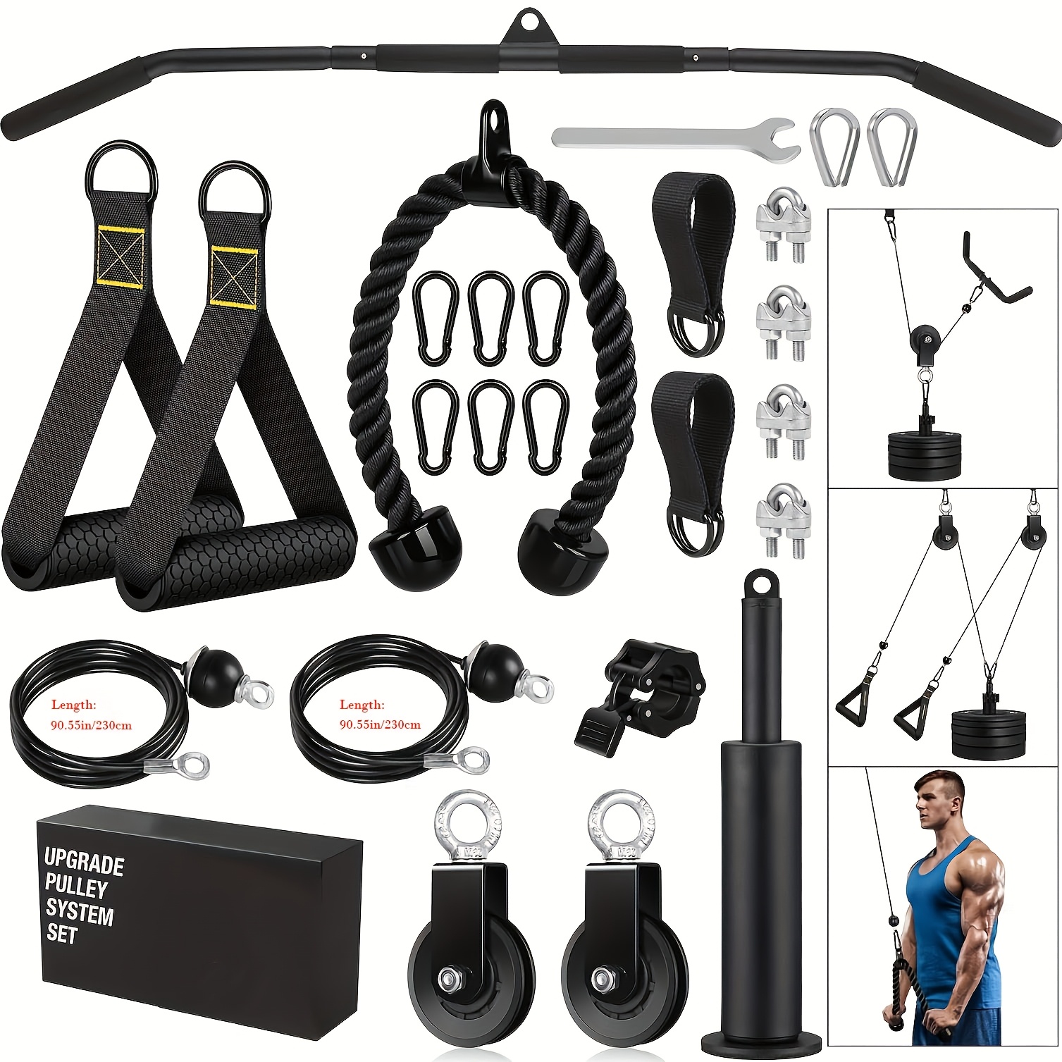 Pega de Tríceps em V (Preta) - Fittest, image size:1507x1507