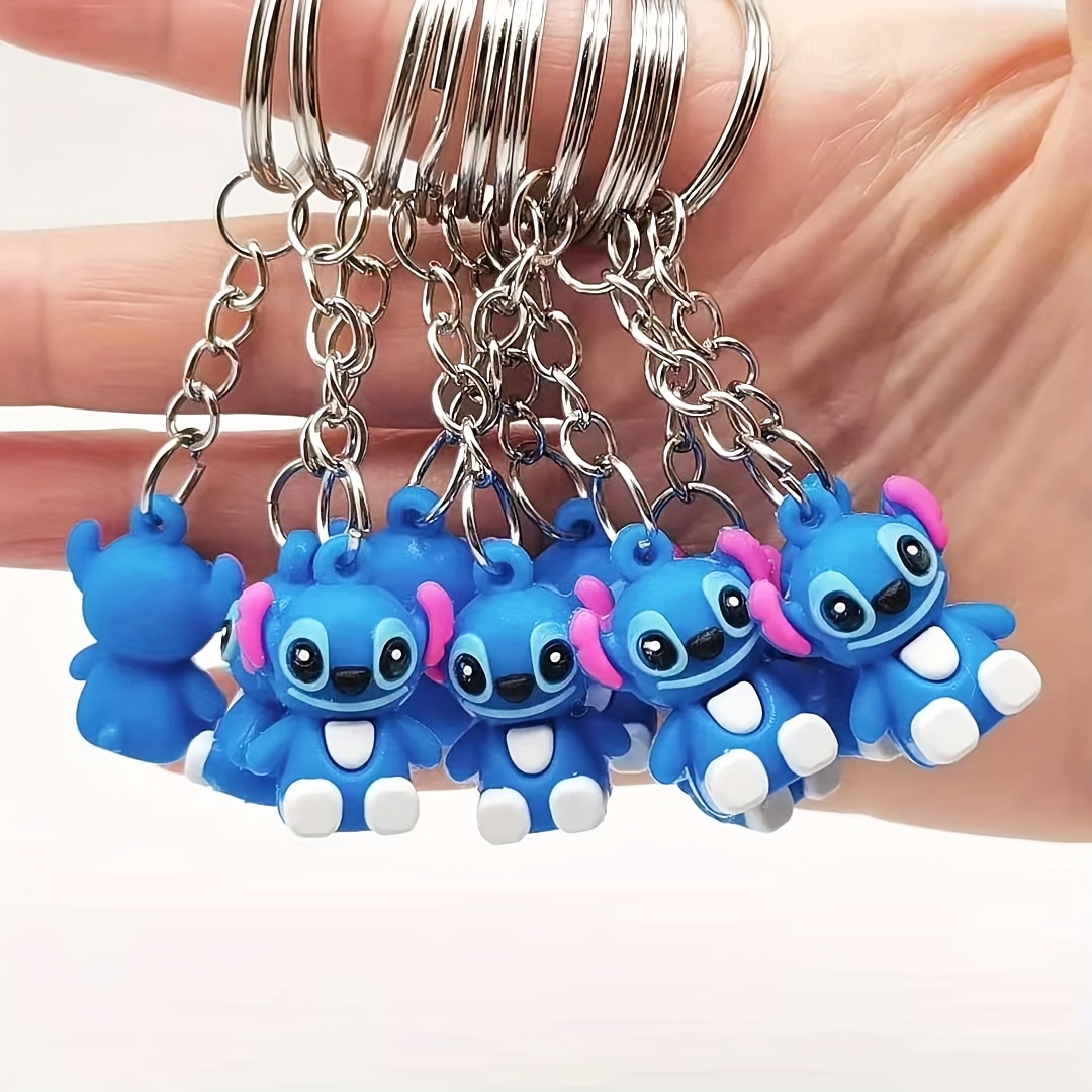 

10pcs Stitch Keychain Cartoon Cute Doll Keyring Fashion Couple Bag Ornament Key Chain Car Pendant Gift