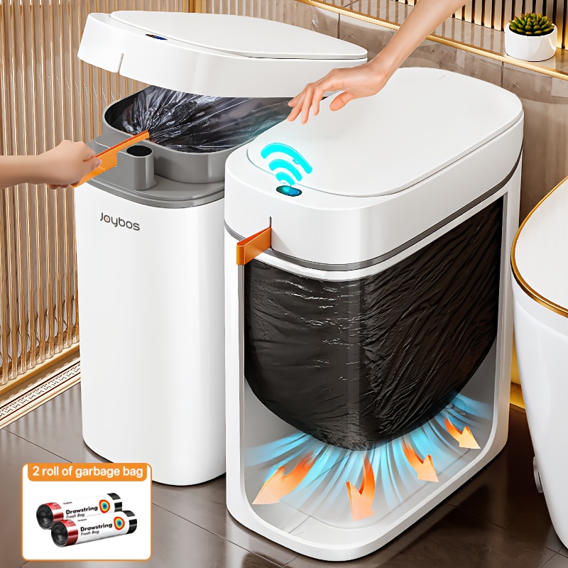 E-shop 14 Liter/3,5 Gallonen berührungsloser Mülleimer mit Deckel Sensor – freihändiger, bewegungsaktivierter Abfalleimer, hygienische Bedienung,
