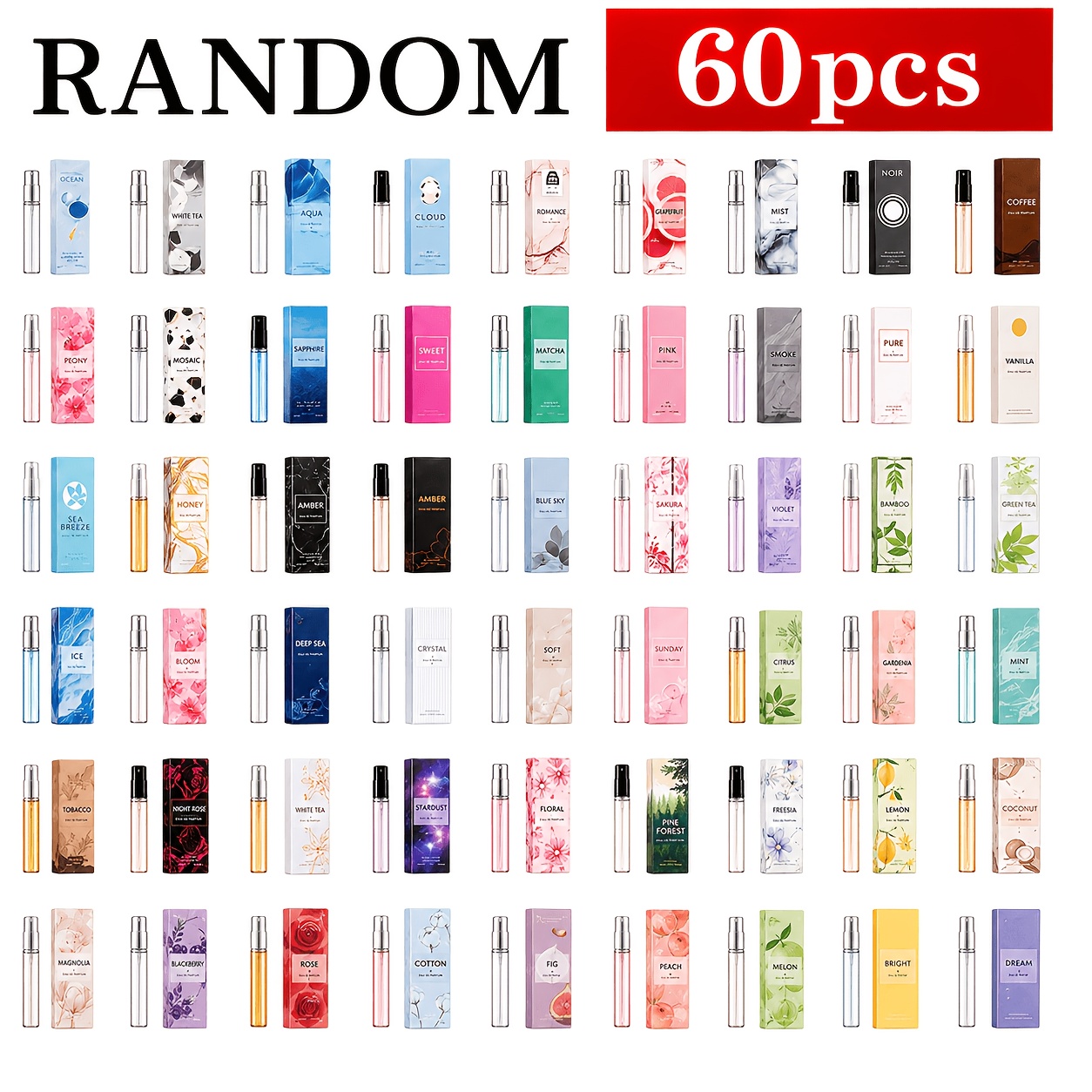 TEMU This 60-pack Of Random Scented Mini Perfumes For Women Is Perfect For Hair Use, Daily Use, And Gifting (floral/fruity/ Scents). An For Perfume