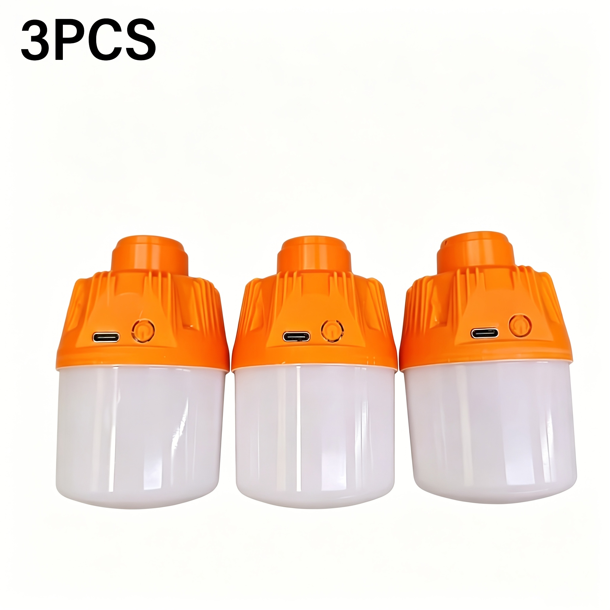 TEMU Lihangstar 3pcs Camping Flashlight Bulbs, Usb-rechargeable Portable Flashlight, Ip54 Hanging Led Tent Light, High-brightness Lantern, 3 Lighting