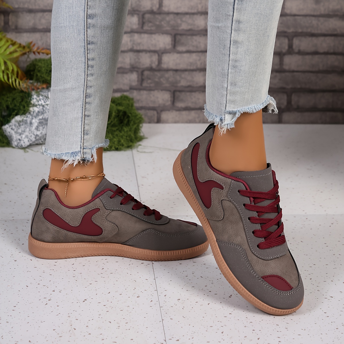 spring autumn low top womens casual sports shoes flat non Temu