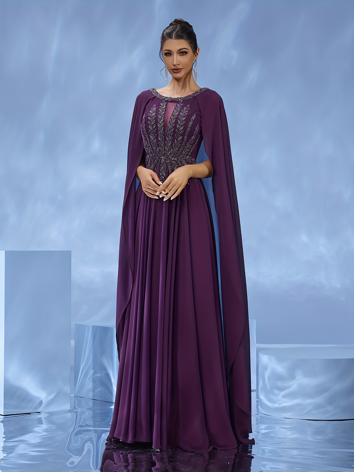 green emerald velvet dress Disney Princess Blue Masquerade Ball Gown Cinderella Prom Dress main image 1