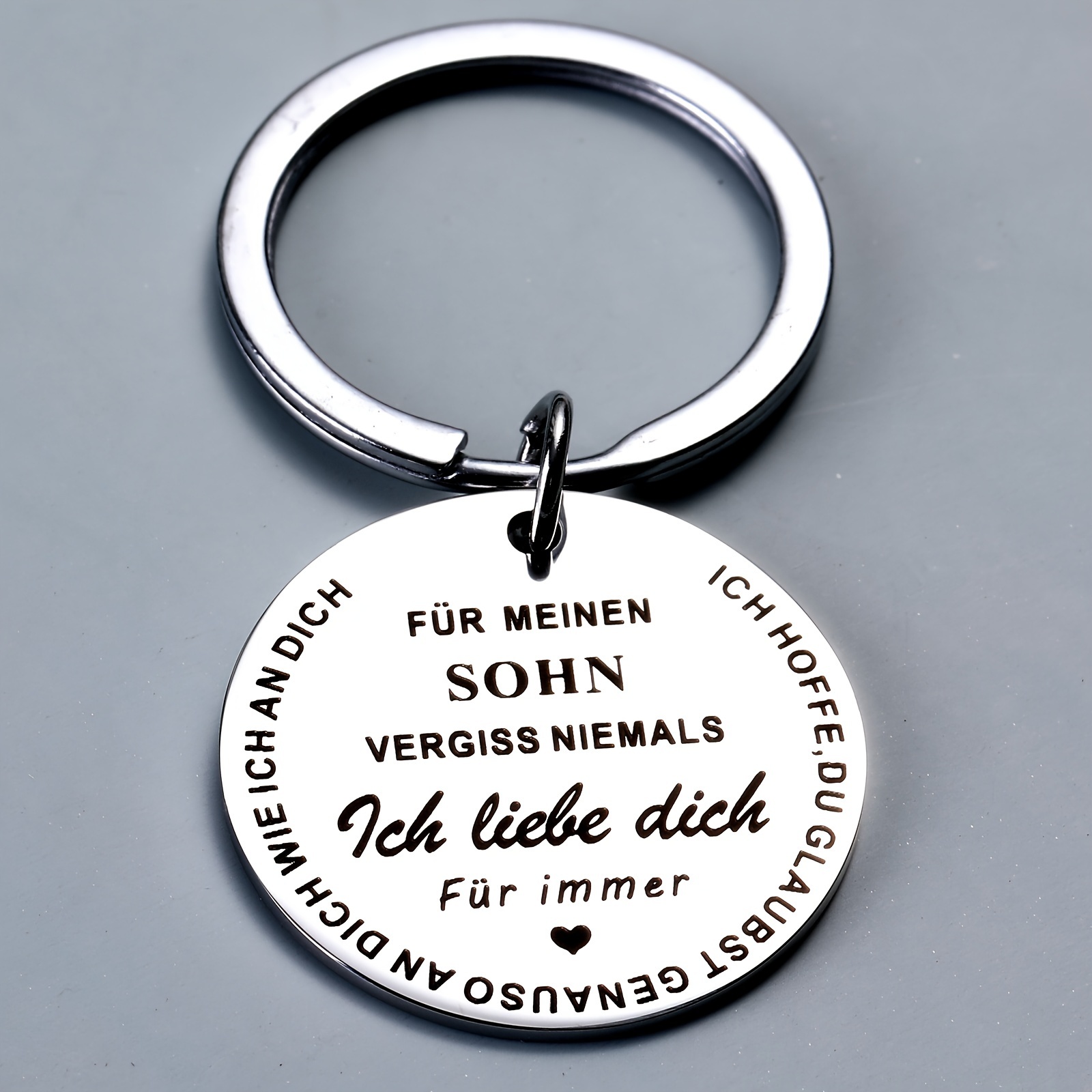 1p Kocheway Stainless Steel Keychain - " My Son, Daughter" Engraved , Simple Elegant Design, Non-tarnish Metal - Perfect Gift For And Daughters. Suitable For Men And Women.