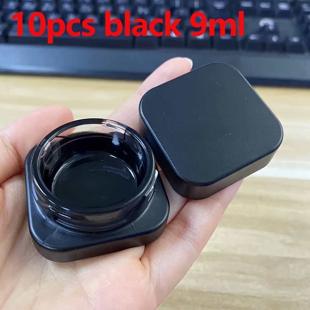 10pcs 9ml Glass Cosmetic Jars With Black Lids Airtight Seal Container For Creams Lotions Lip Balm Makeup Accessories Travel Refillable Bottle