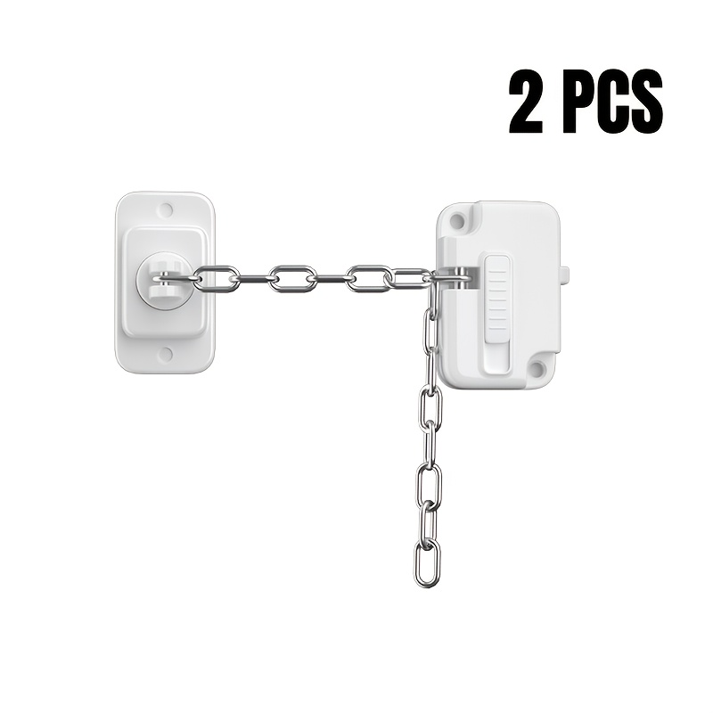 TEMU 2 Ensembles de Serrures de Sécurité Multifonctionnelles - Métal et Plastique Durables, Pas de Perçage , Serrure à Double Clé, Convient aux