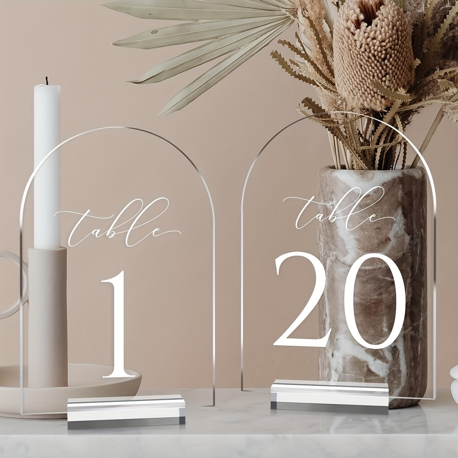 Wedding & outlet Events Modern Arch Table Numbers & Stand Pink 1-10