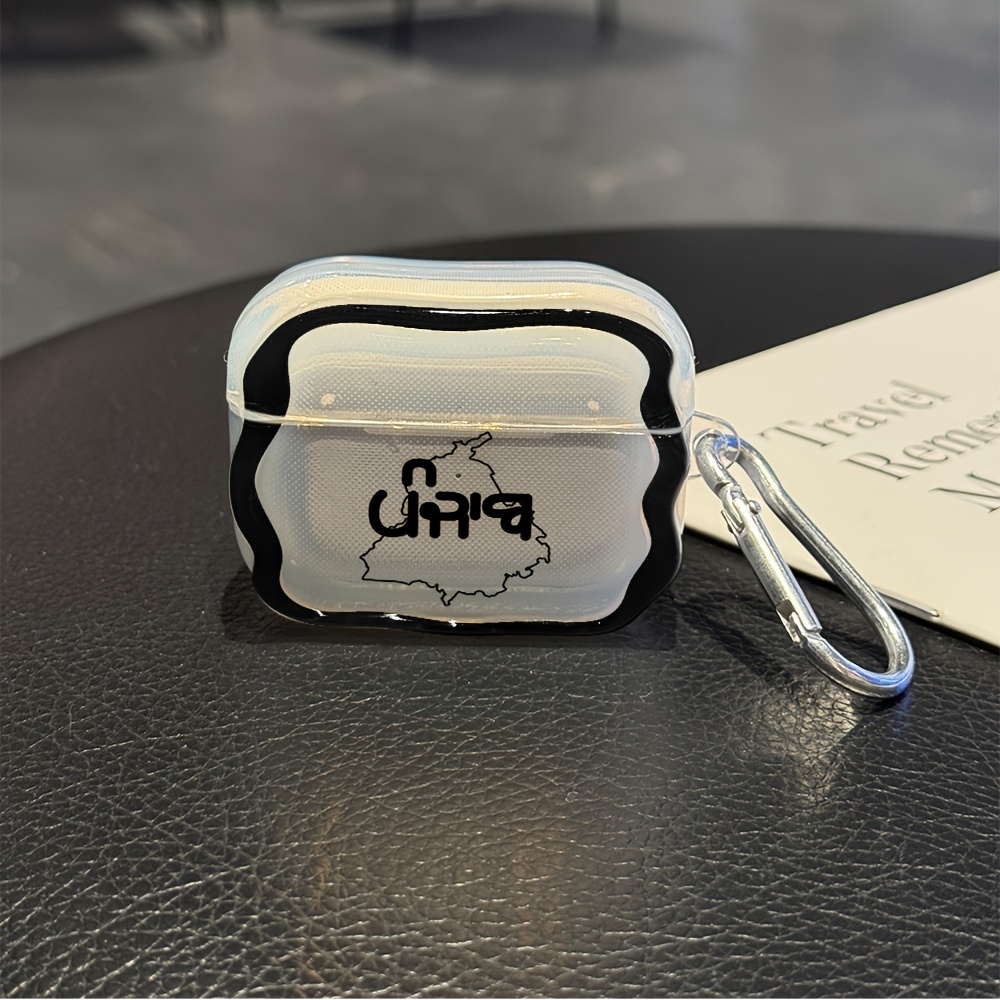 TEMU Protective Case Cover Featuring A Map Of Punjab Vibes For For Airpods 1/2/3/4/pro/, Made From Lightweight And Durable Tpu Material, Designed To