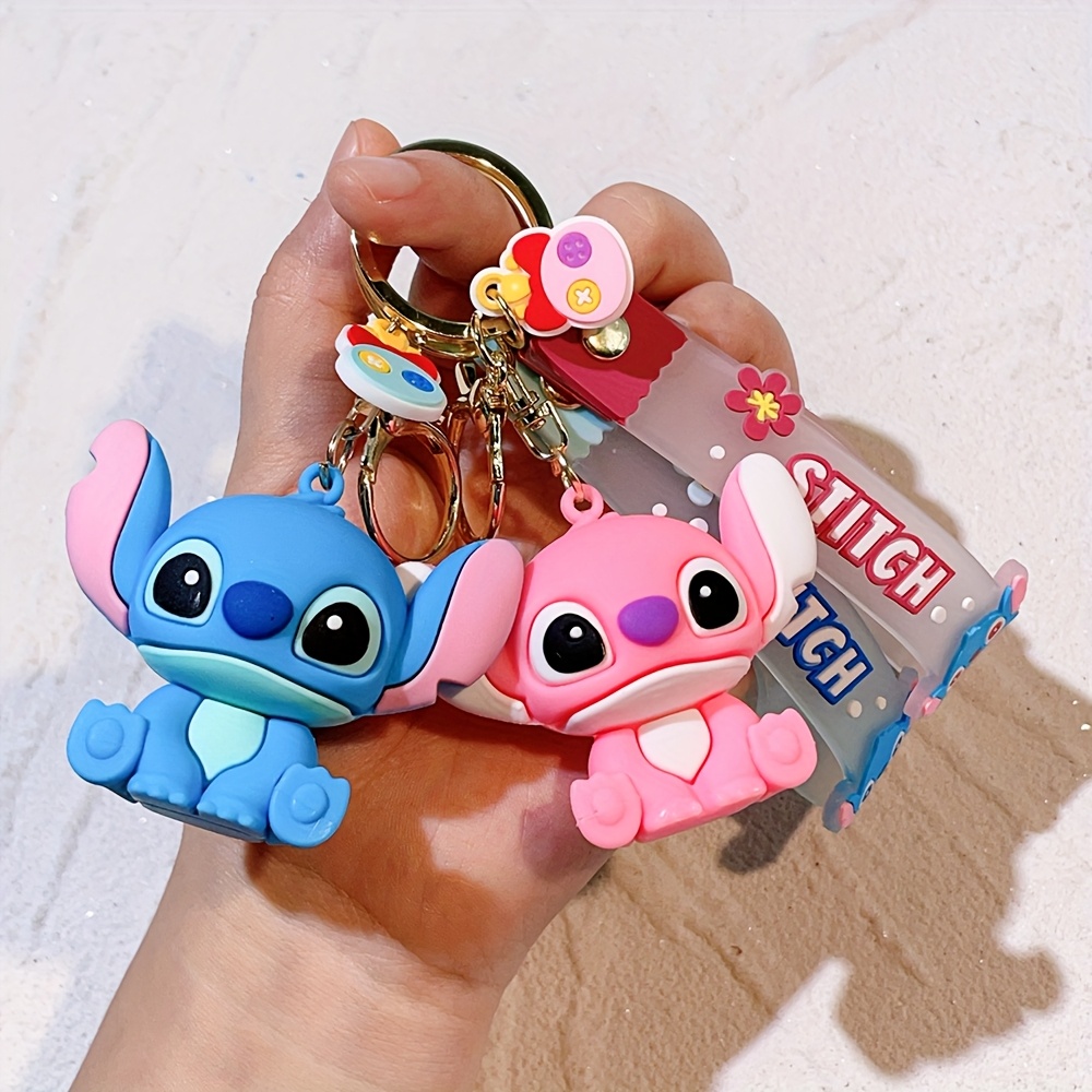 

1pc [Autorisé] Porte-clés Disney Q-Version Stitch, pour les accessoires de sac à dos, un cadeau idéal pour la Saint-Valentin pour .