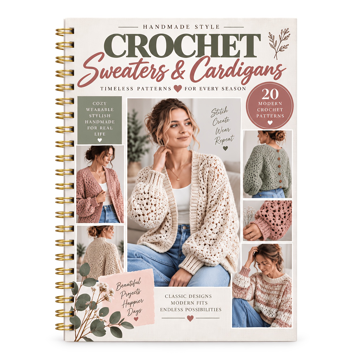 TEMU Women's Crochet Sweater Knitting Tutorial Book, Featuring 20 Modern, Fashionable, And Exquisite Women's Knitwear Designs. The Sweaters And