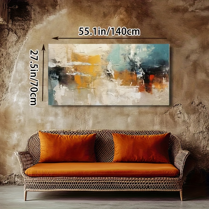 Large Abstract Texture Hand-Painted Oil Canvas - Modern Minimalist Beige Green Black White Brown Golden Turquoise Wall Art, Suitable for Living Room, Bedroom, Office Decoration - Large Wall Decoration, Housewarming Gift, Neutral Tones