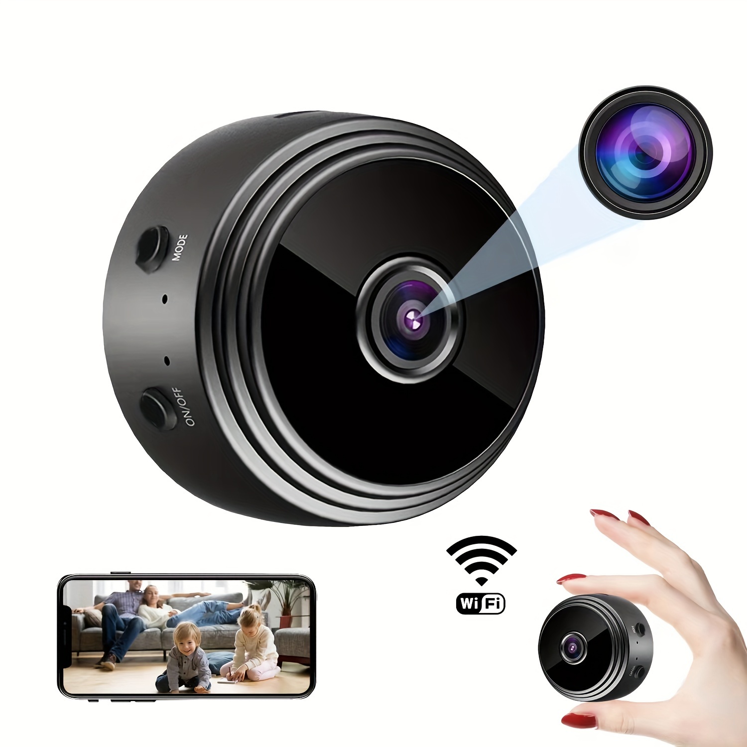 

1pc Camera Wifi Ip Camera, Smart Home Security Ir Night Vision Wireless Small Camera, Video Monitoring, Cctv Camera (without Sd Card)