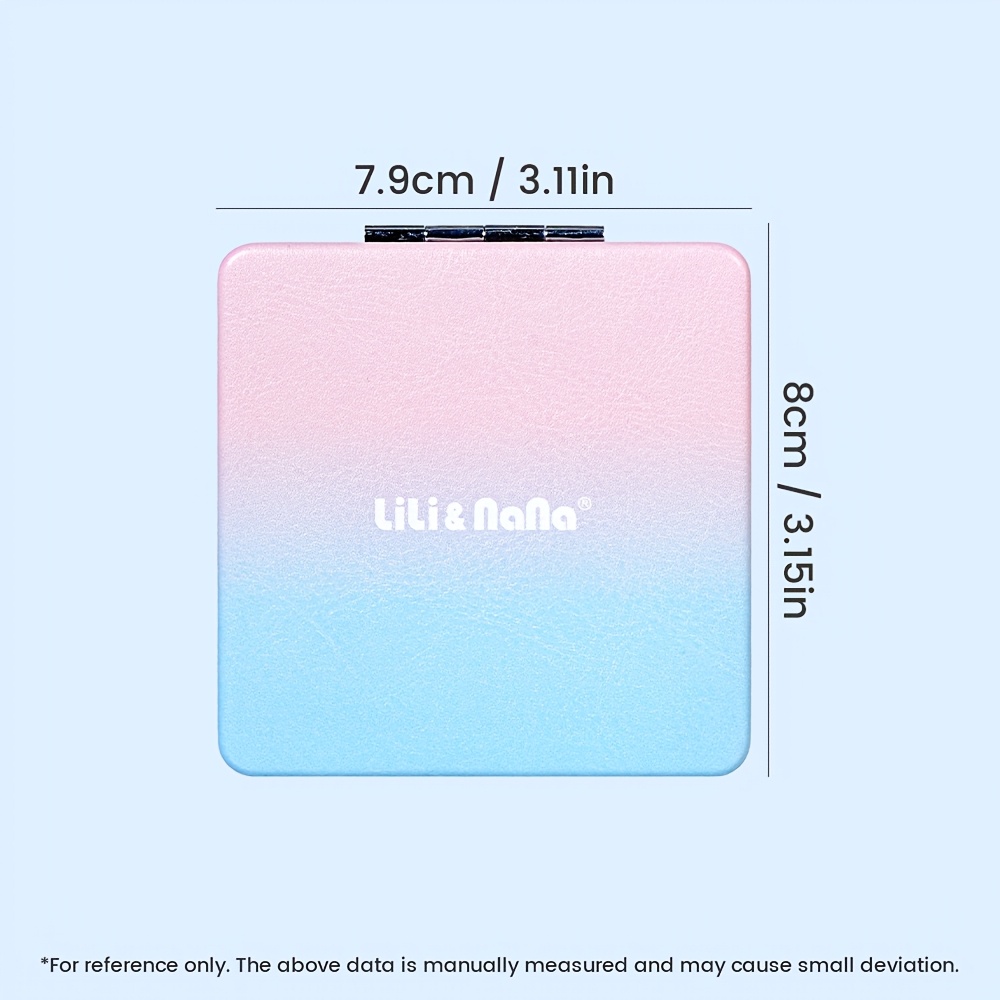 Mini Square Waterproof Double-Sided Mirror with 2X Magnification