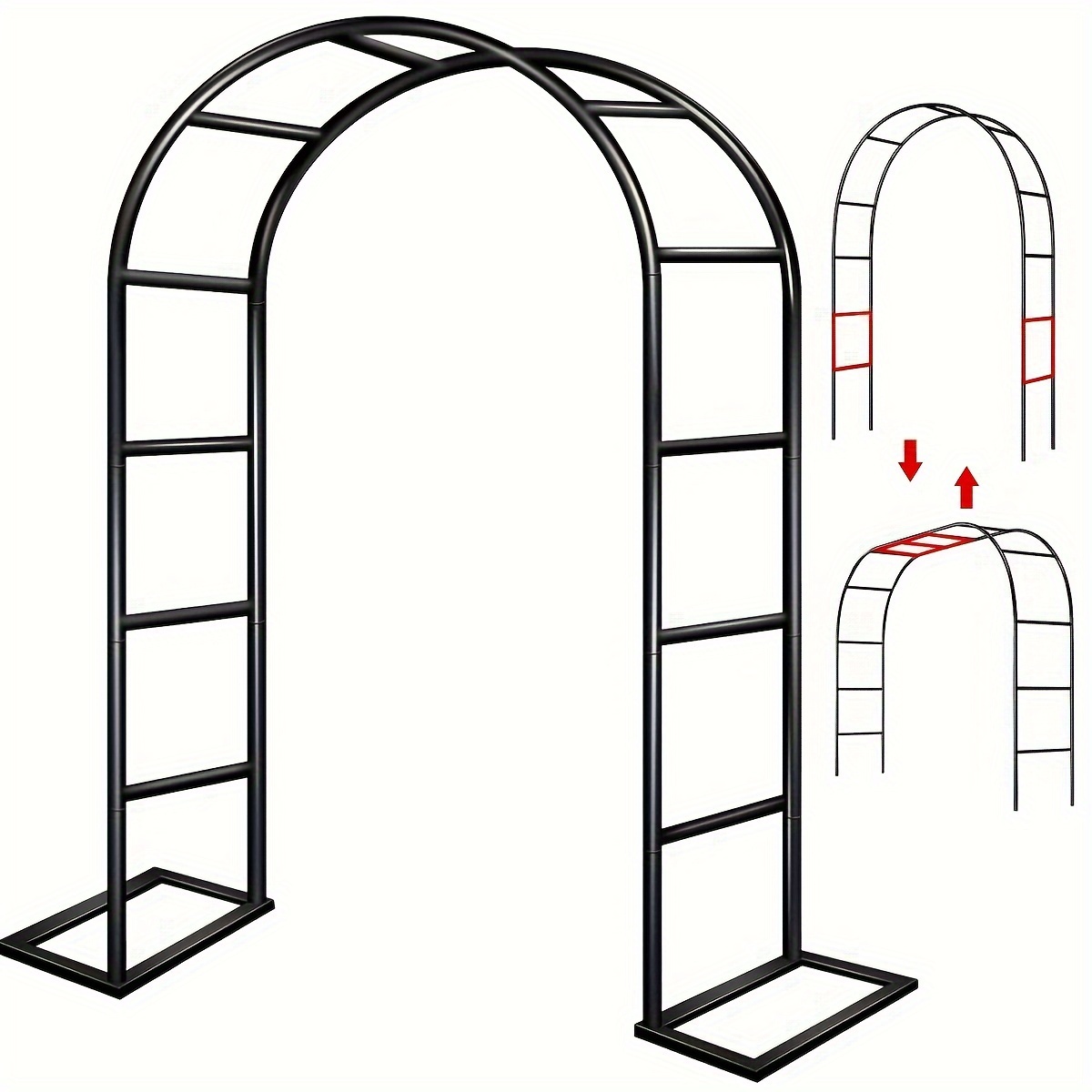 

1pc, Durable Cast Iron Garden Arch, Made With A Heavy Steel Frame, Perfect For Climbing Plants, Roses, Vegetables, Balloon Arches, Enhancing Outdoor Decor, No Electricity Needed