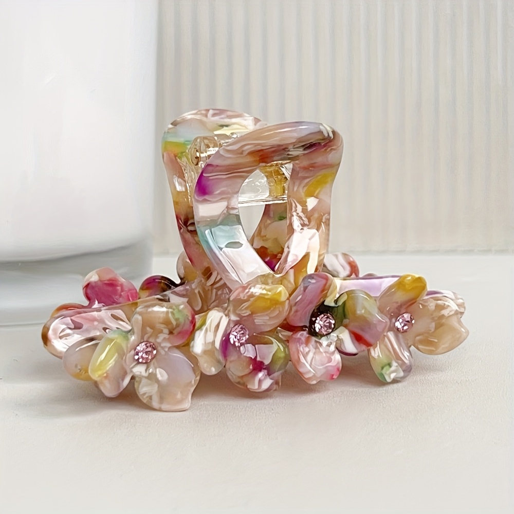 Image of 1pc Luxury Three-dimensional Flower Versatile Acetate Hair Clip, Elegant And Fashionable Three-dimensional Hair Additions, Suitable For Ladies And