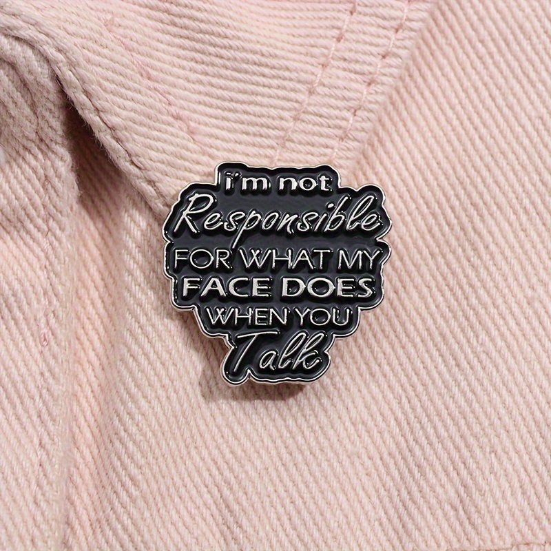 

1pc Oppryn " For What Does When " Enamel Pin - Humorous Black Metal Brooch, Ideal Daily Accessory & Gift