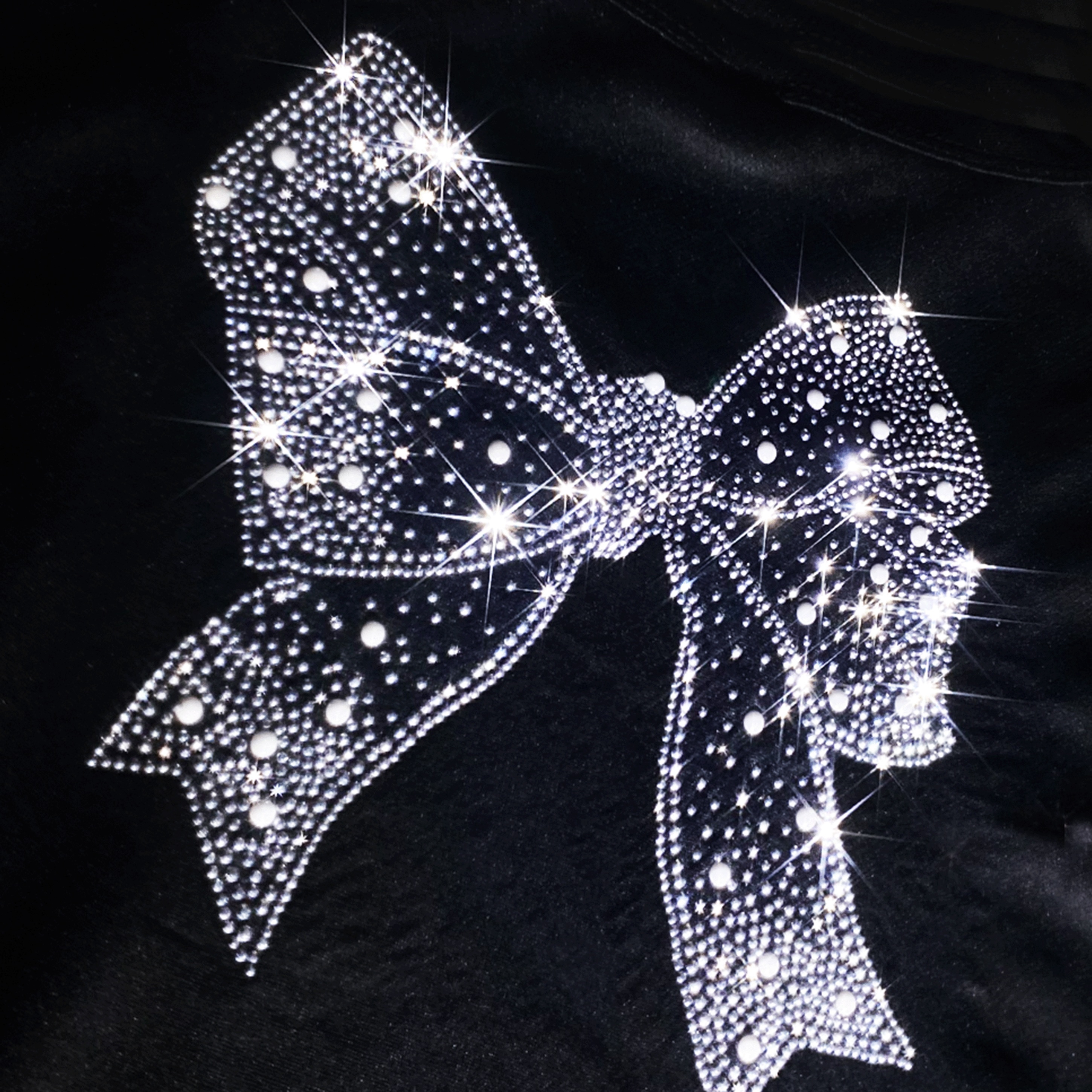 Sparkling Bowknot Rhinestone & Pearl Applique - -on Patch For , Bags & Fabric Decor