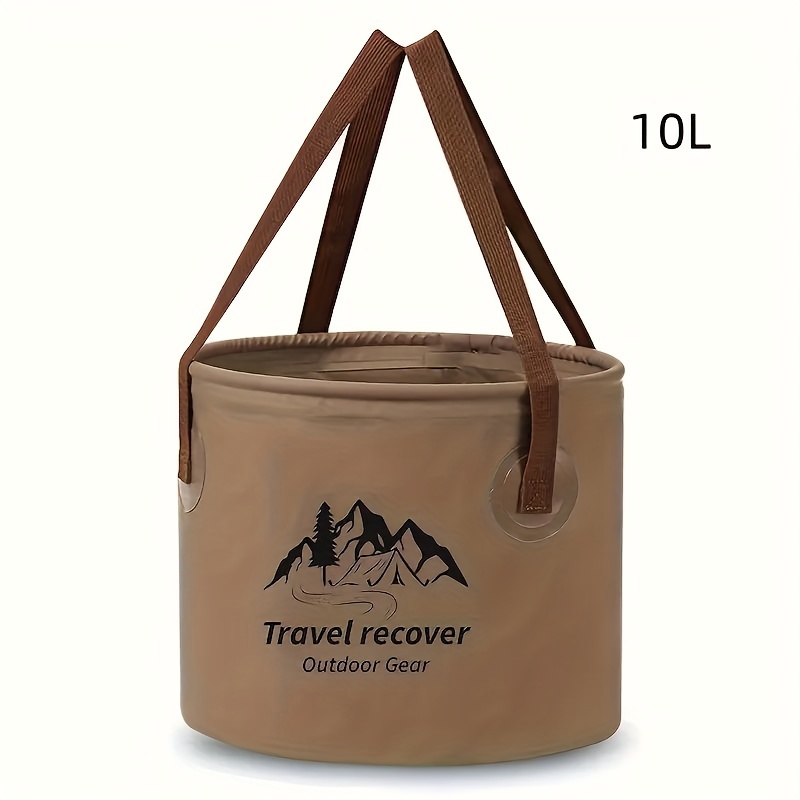 Image of Outdoor Foldable Water Bucket, Large Capacity Camping Portable Storage Bag, Travel Multi Functional Foot Soaking Bucket, Fishing Bucket