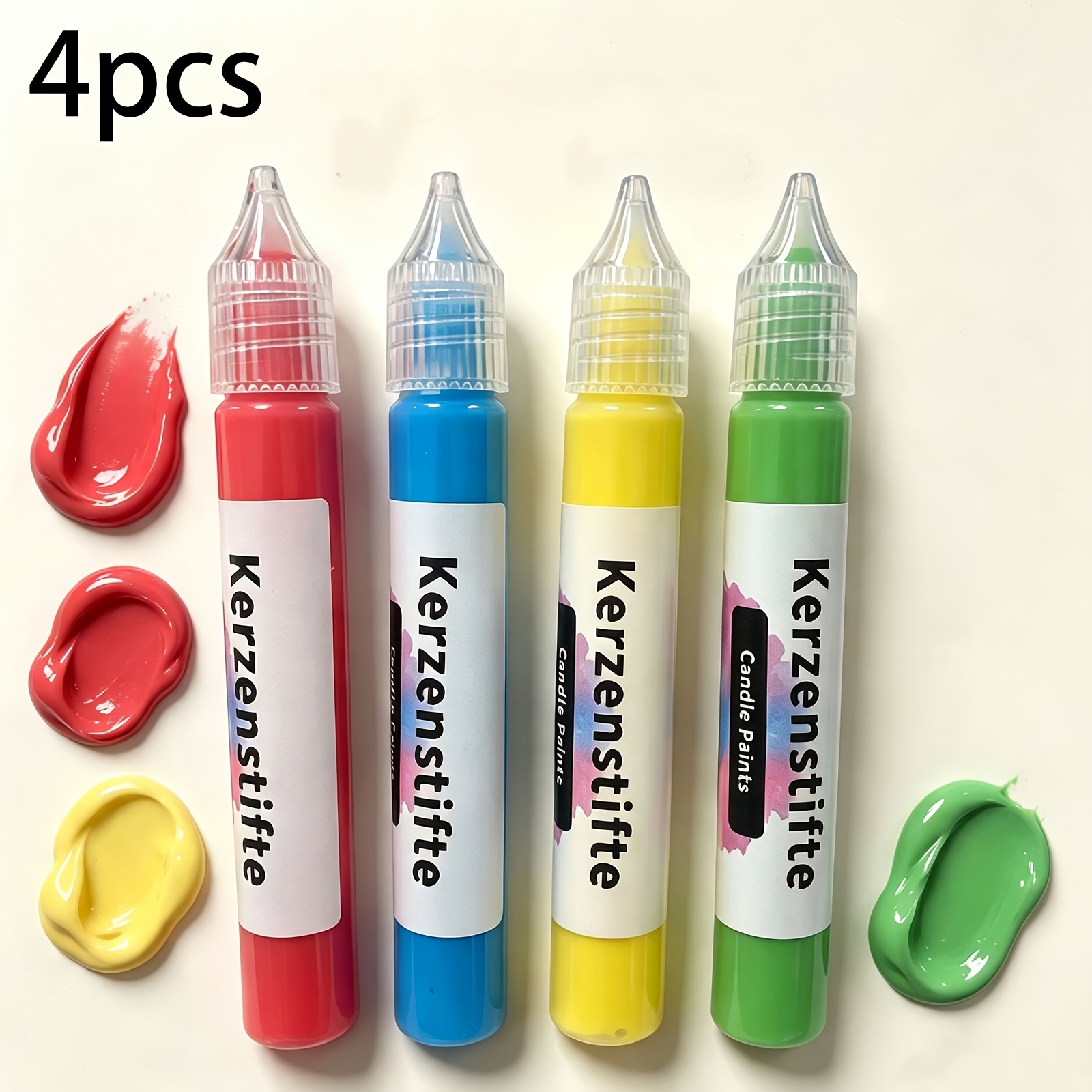 TEMU For Professional Art Use 4pcs 3d Relief Contour Pen Pigment,15ml, 3d Painting Pen, Diy Candle Making Tool, Can Create Colorful Candles, Suitable
