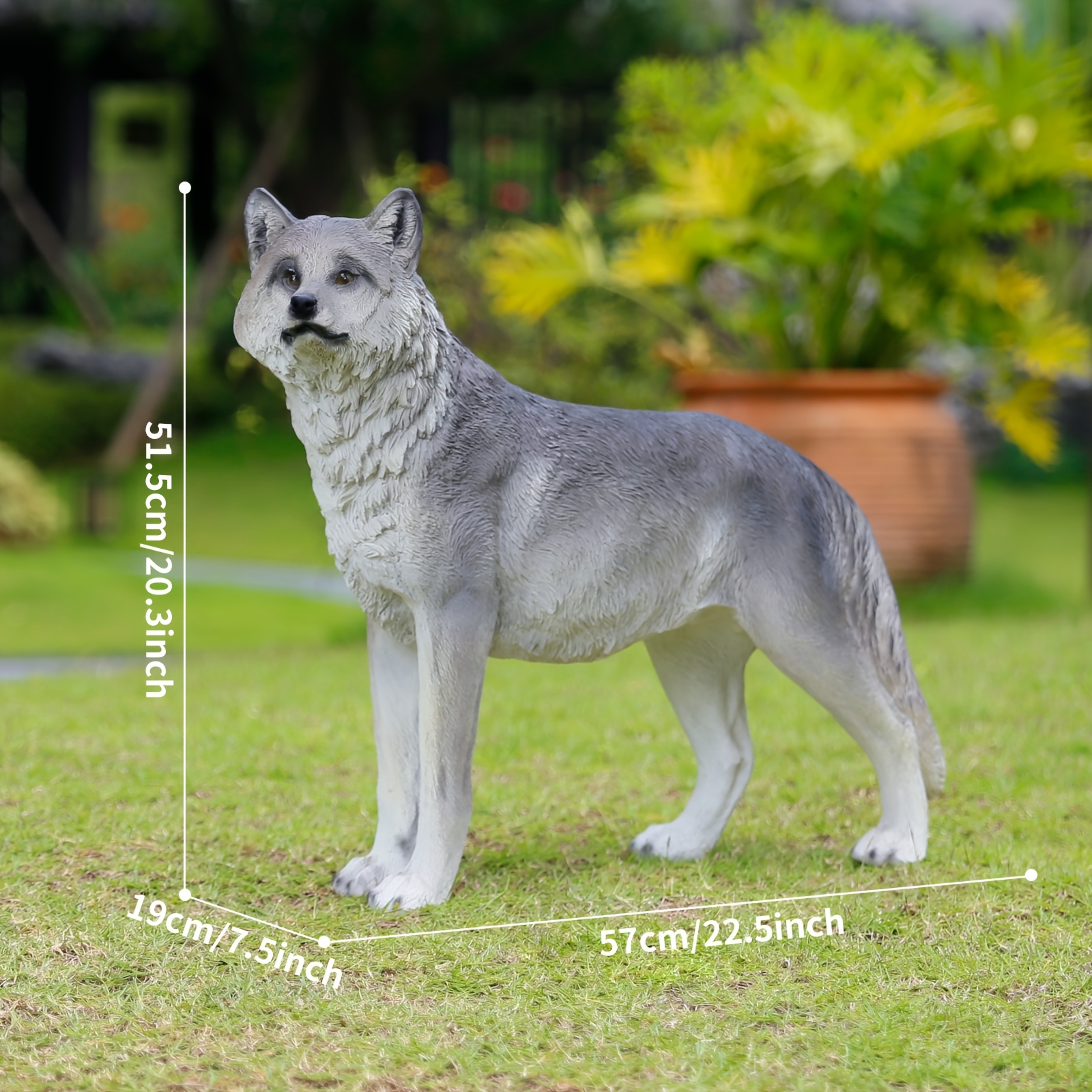 large modern wolf statue extra large floor standing resin Temu