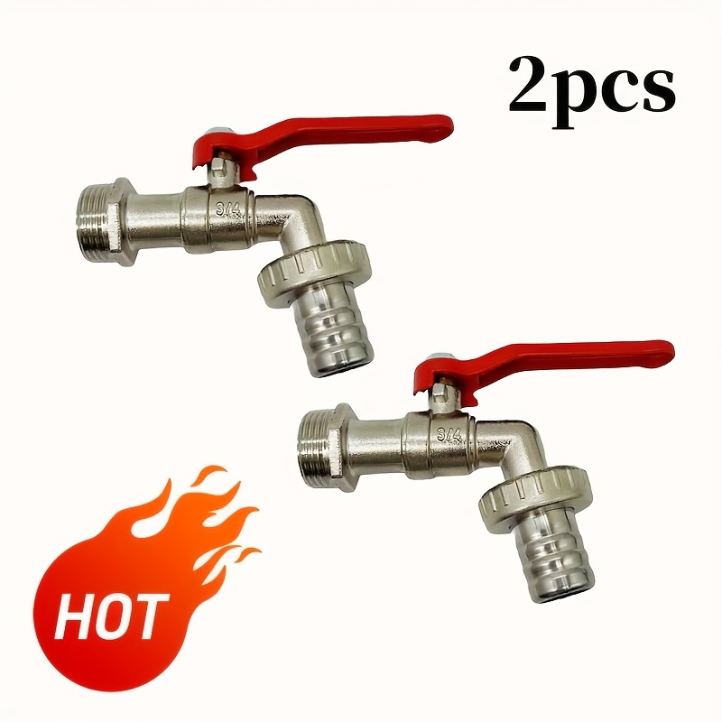 TEMU High-quality G3/4 25mm/0.98in Threaded Alloy Faucet, Thickened Outdoor Faucet, With G1 32mm/1.26in Threaded Water Outlet, Suitable For: Outdoor Gardens/agricultural Irrigation