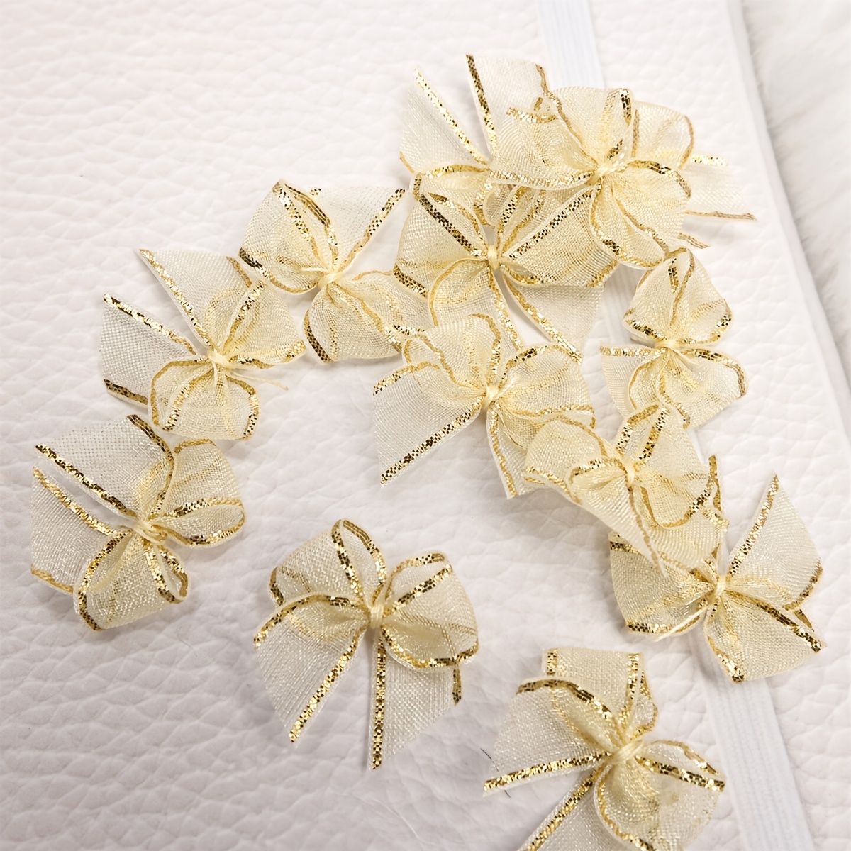 TEMU Nastro in organza con bordo e fiocchi, 50 pezzi, per confezionare bouquet regalo, accessori per capelli fai da te e forniture per decorazione