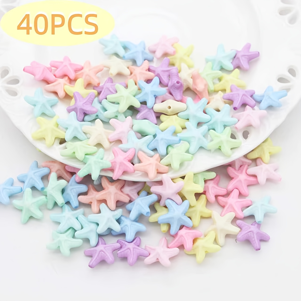 TEMU 40pcs Perles d'espacement 3D de mer Bracelet Accessoires pour cheveux Fournitures