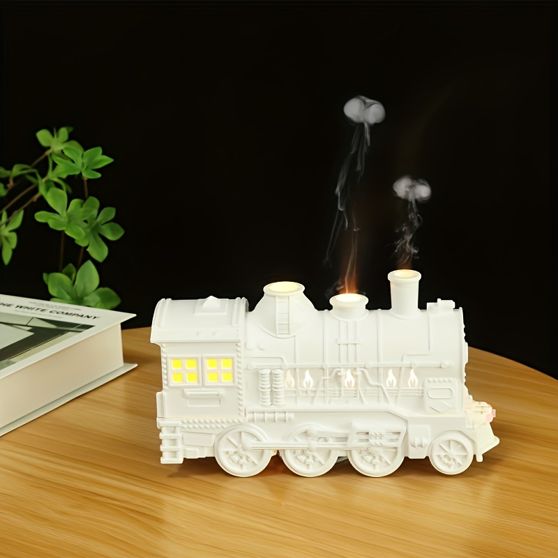 USB-Powered Mini Train Essential Oil Diffuser with 2 Lights - Cold Mist, Dual Spray Modes for Home, Office, Hotel - Ideal for Large Rooms, Office Aroma Enhancer | Modern Aesthetic | USB Powered Diffuser, Essential Oil Diffuser
