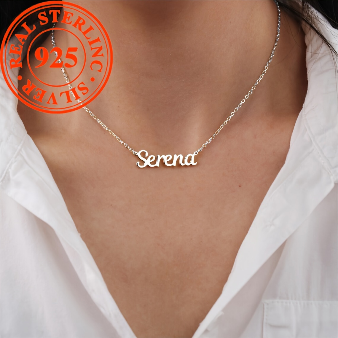 

Collier Personnalisé en Argent Sterling 925 - Pendentif avec Nom Personnalisé, Parfait pour les Cadeaux de Noël et de la Saint-Valentin, Gravé en Anglais Uniquement