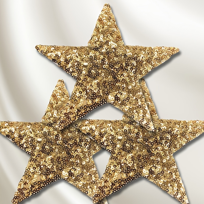 Image of 3pcs Large Size 5.12x5.12 Inch Sparkling Sequin Iron-on Patches, Accessories For Decorating Clothes, Hats, Pants, T-shirts, Backpacks, And More - Craft & Sewing Supplies - Embroidery Patches