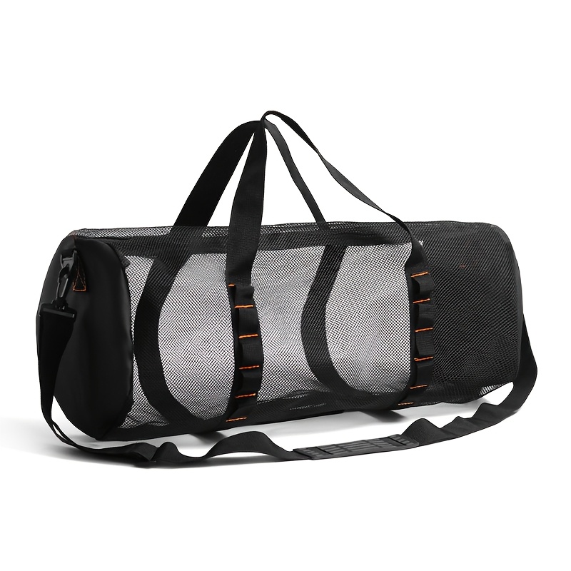 Image of 1pc Mesh Swim Bag Multipurpose Beach Bag Large Capacity Duffle Bag With Adjustable Strap Lightweight Quick Dry Travel And Sports Shoulder Bag For Gym, Swimming, And Fitness