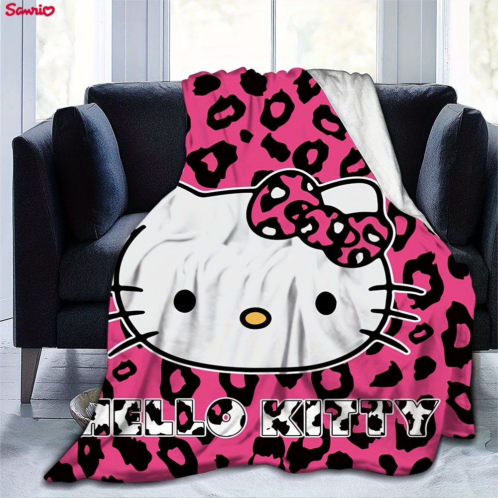 

1pc Hello Kitty Flannel Blanket, Gift Square Blanket Soft And Comfortable, Suitable For Adults At Home Picnic Travel