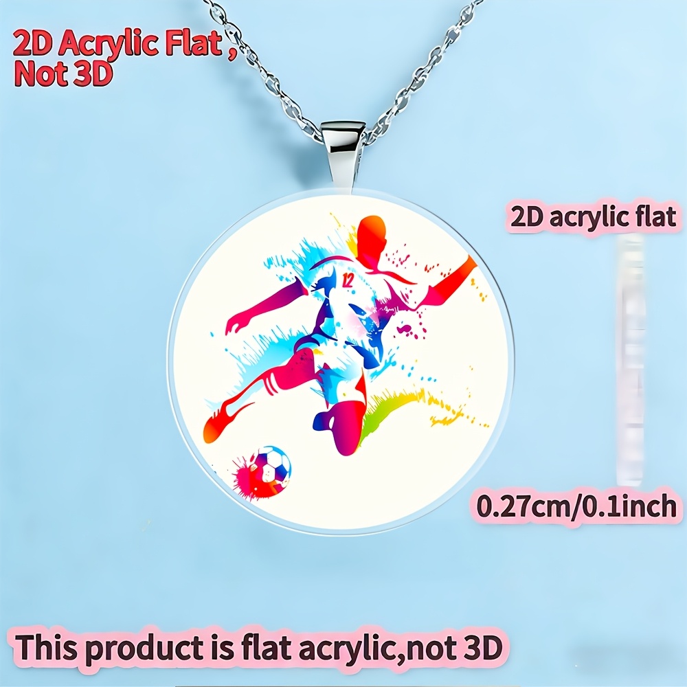 2d flat 2d acrylic dynamic soccer pendant necklace a stylish jewelry charm suitable for casual attire perfect for   festive flair party accessories featuring a fun and   with exquisite  