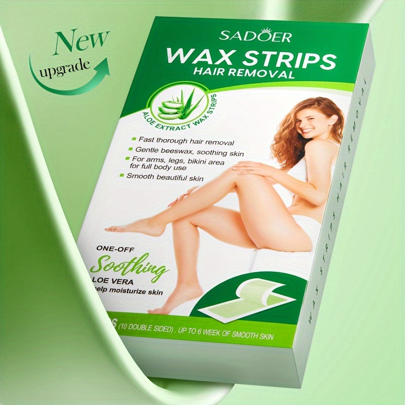 20 Strips Aloe Vera Hair Removal Wax Paper Gentle Hair Temu