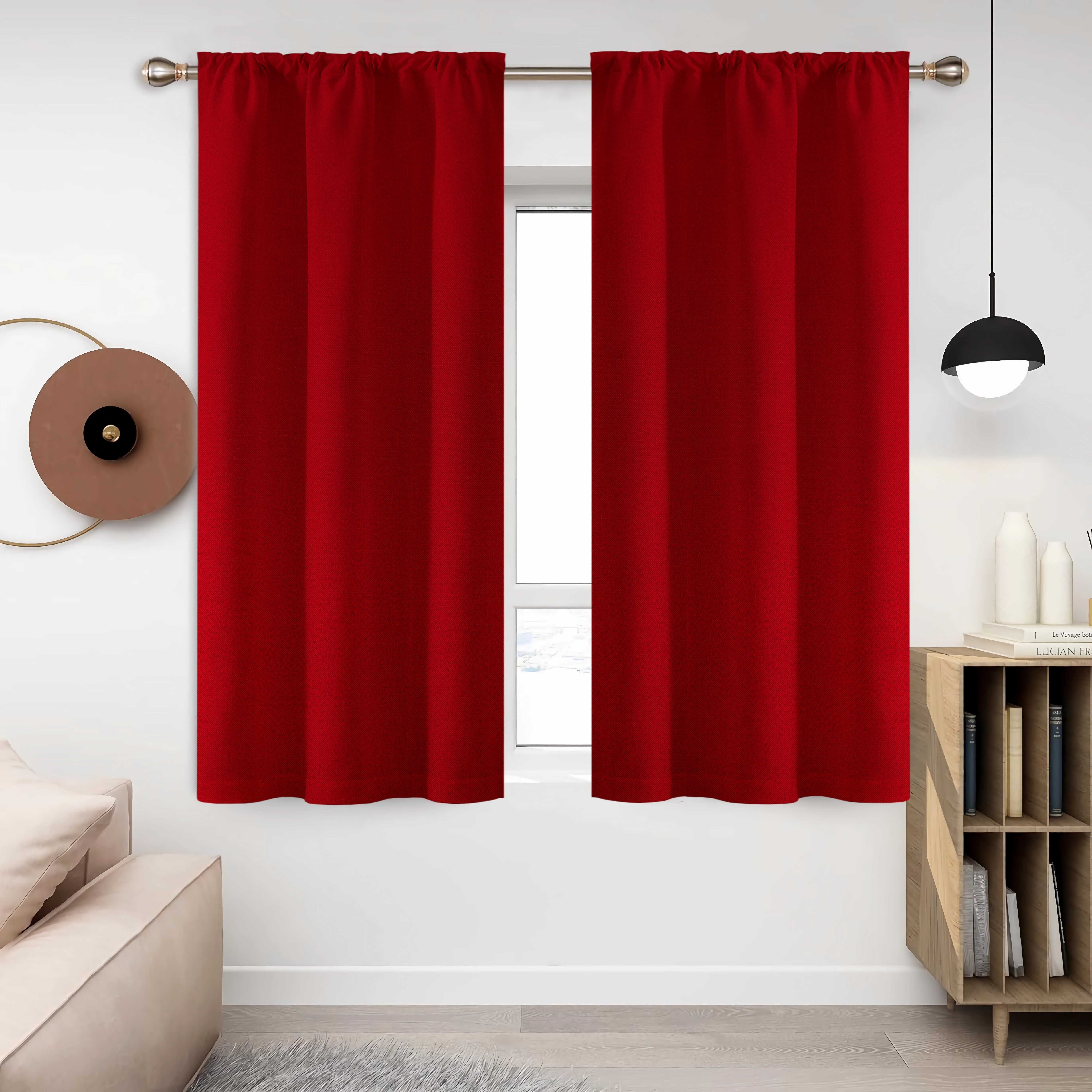 

Bedrooms, Kitchens, Living Rooms And Study Rooms Are Decorated With Heat-insulating Plain Rod Top Blackout Curtains