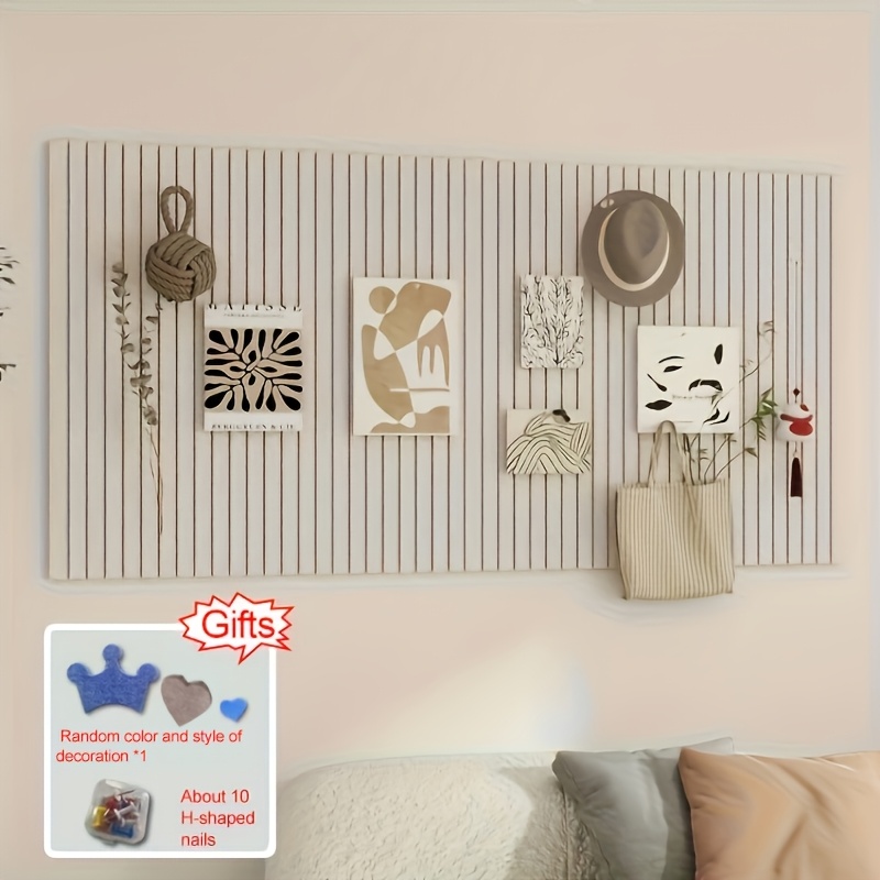 TEMU 1pc Of Large Bohemian Felt Wall Tile - Soft Bulletin Board Self-adhesive, Suitable For Home And Office Decoration, Offered Colors For Displaying